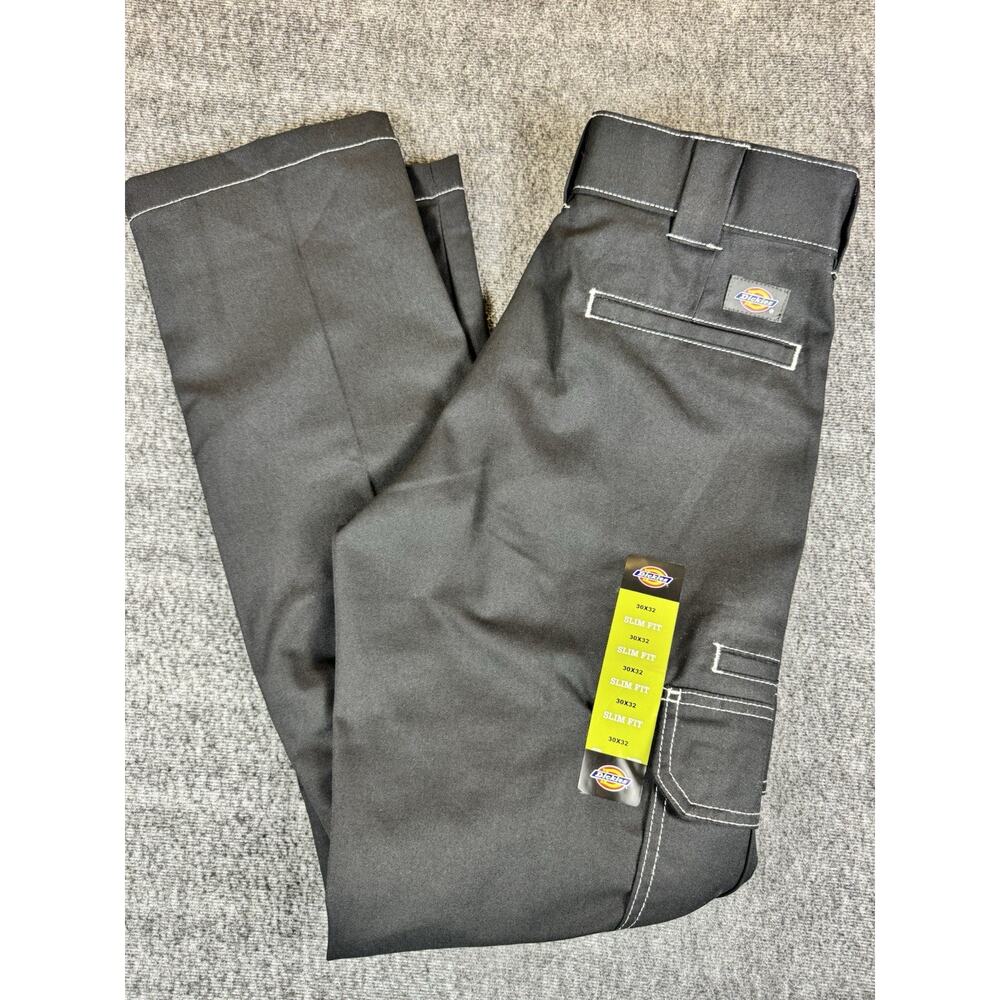 Mens Dickies Black Slim Fit Cargo Pants Size 30 By 32